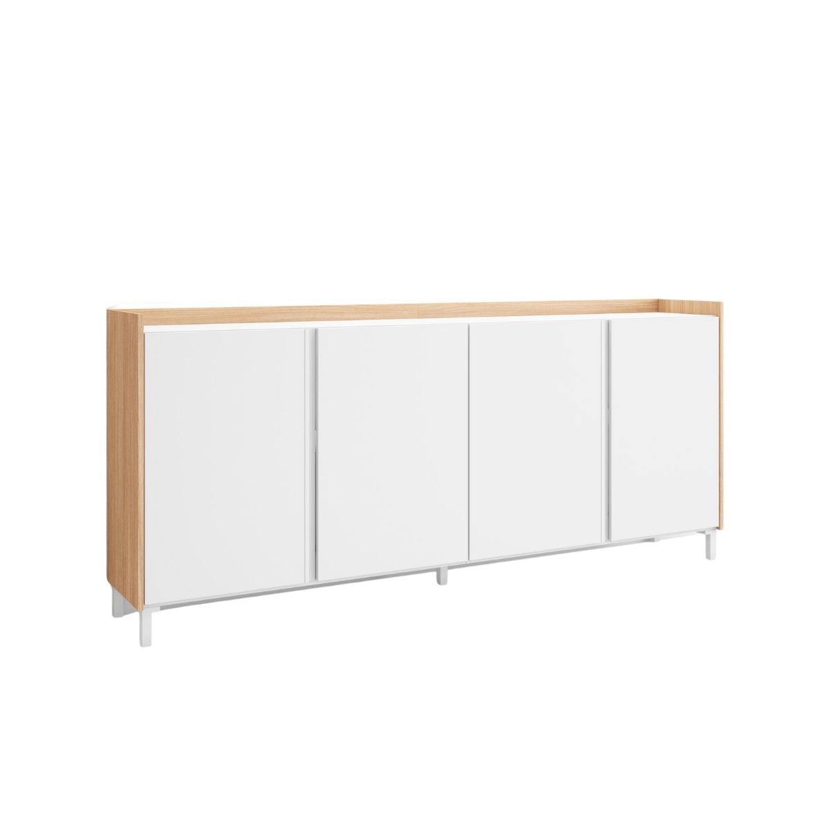 Aparador-Kroma-4-puertas-con-patas-y-luz-LED-blanco-911x2072x35-cm