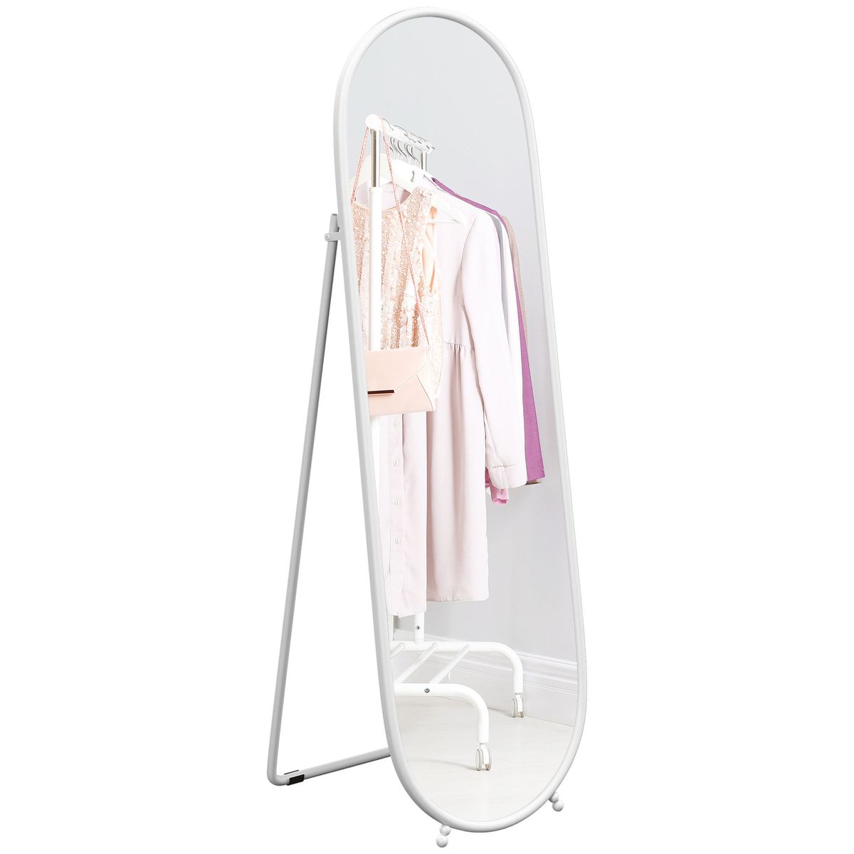 Espejo-de-pie-Myra-Homcom-diseño-ovalado-2-instalaciones-blanco-160x40-cm