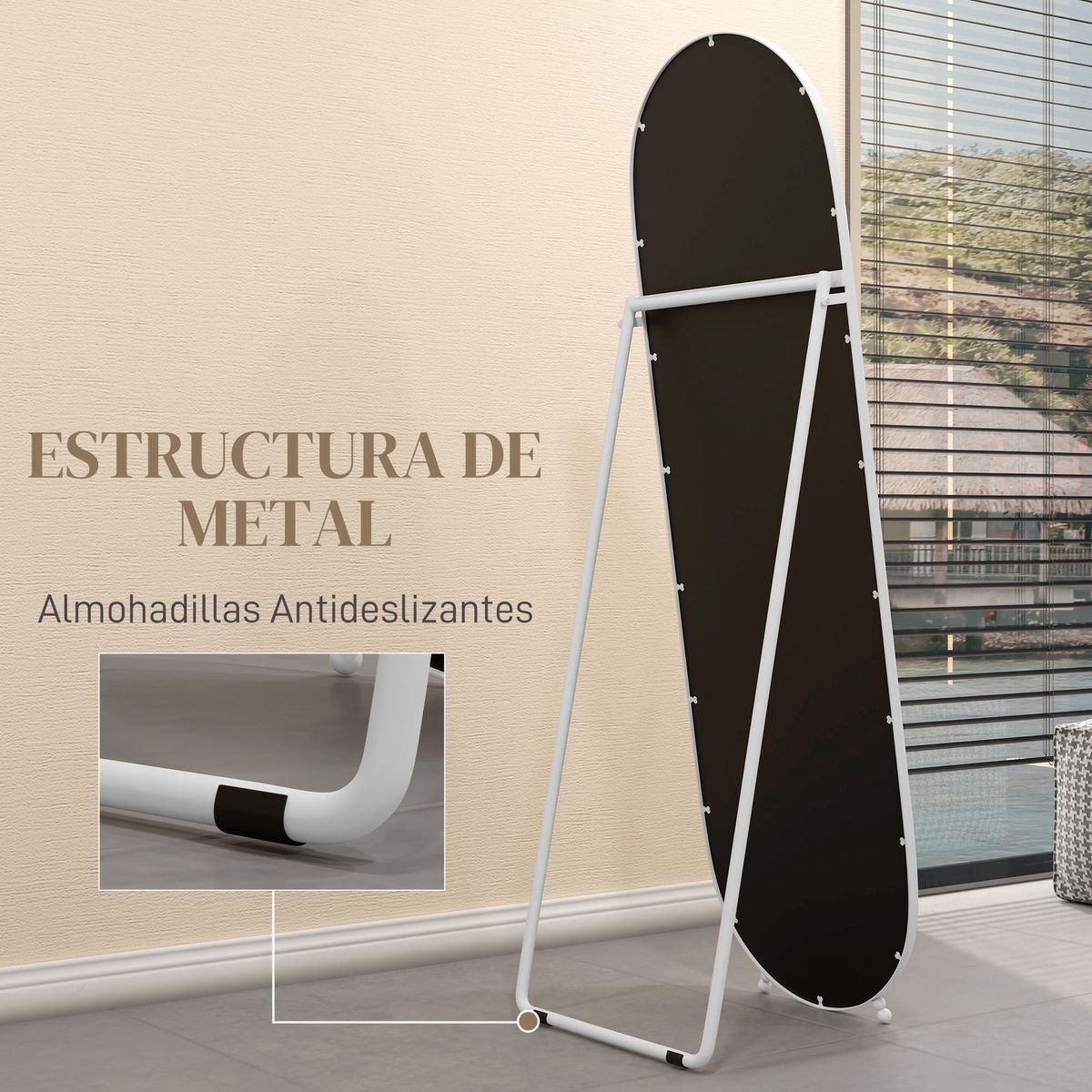 Espejo-de-pie-Myra-Homcom-diseño-ovalado-2-instalaciones-blanco-160x40-cm