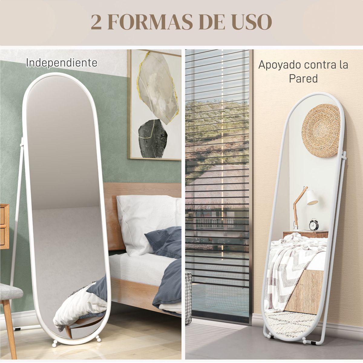 Espejo-de-pie-Myra-Homcom-diseño-ovalado-2-instalaciones-blanco-160x40-cm