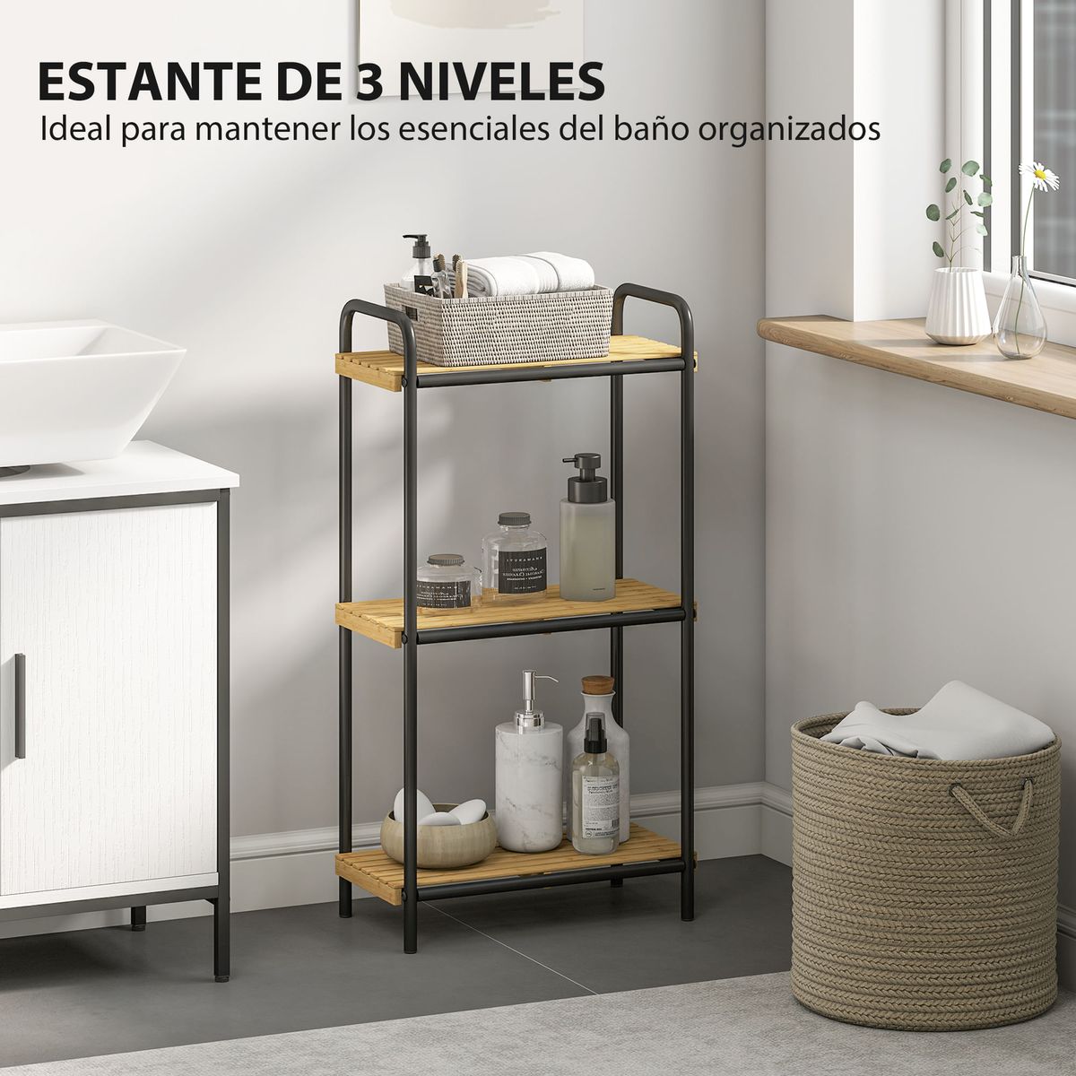 Estanteria-Rubio-Homcom-3-estantes-negro-natural-775x415x215-cm