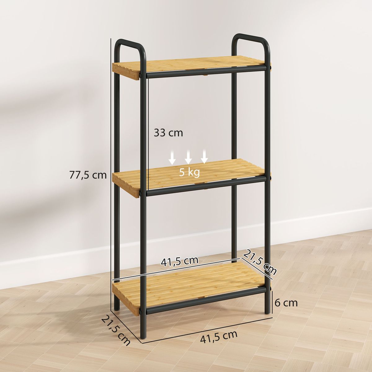 Estanteria-Rubio-Homcom-3-estantes-negro-natural-775x415x215-cm