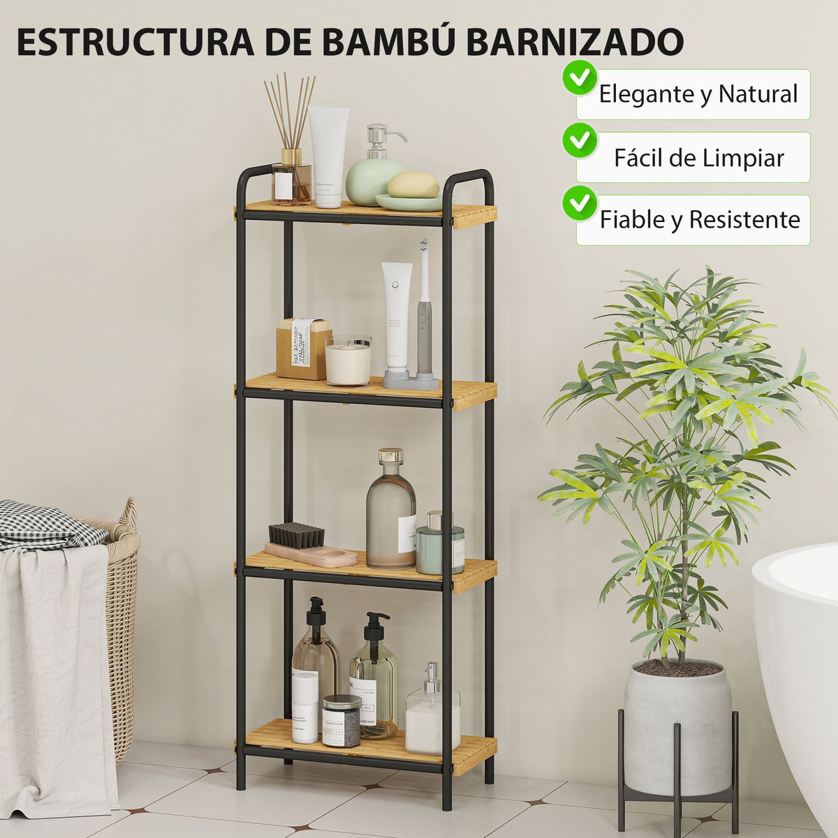 Estanteria-Rubio-Homcom-4-estantes-negro-natural-775x415x215-cm
