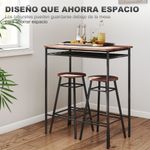 Conjunto-de-cocina-Remo-Homcom-mesa-alta-con-2-taburetes-marron