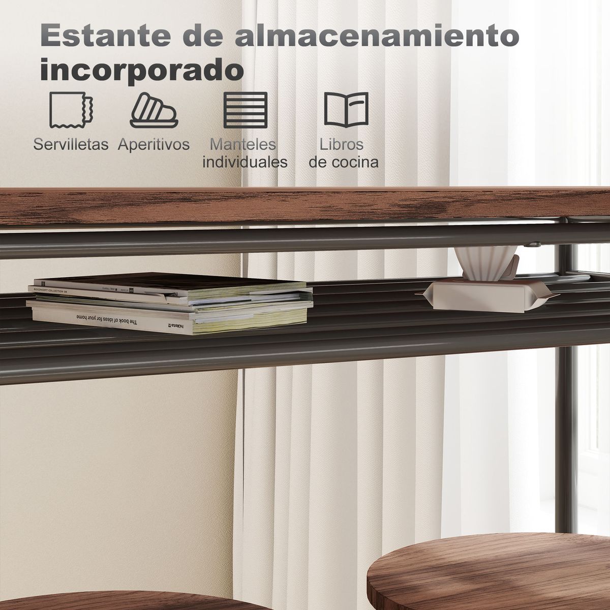 Conjunto-de-cocina-Remo-Homcom-mesa-alta-con-2-taburetes-marron