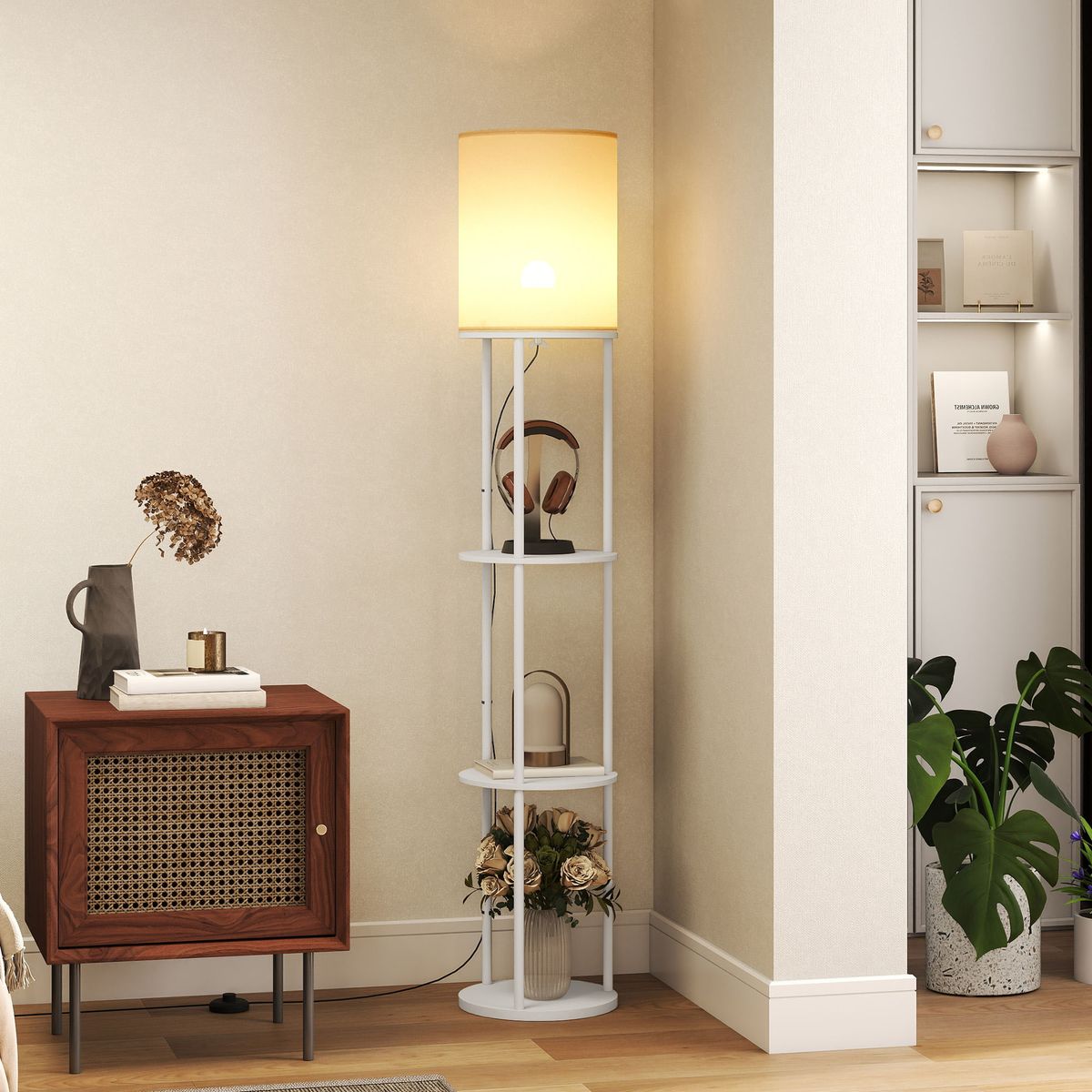 Lampara-de-pie-Florenza-Homcom-estantes-y-3-temperaturas-blanco-Ø29x158-cm
