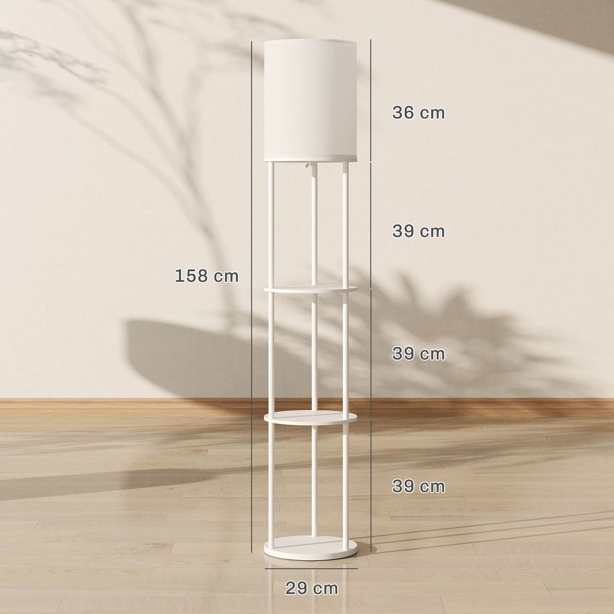 Lampara-de-pie-Florenza-Homcom-estantes-y-3-temperaturas-blanco-Ø29x158-cm