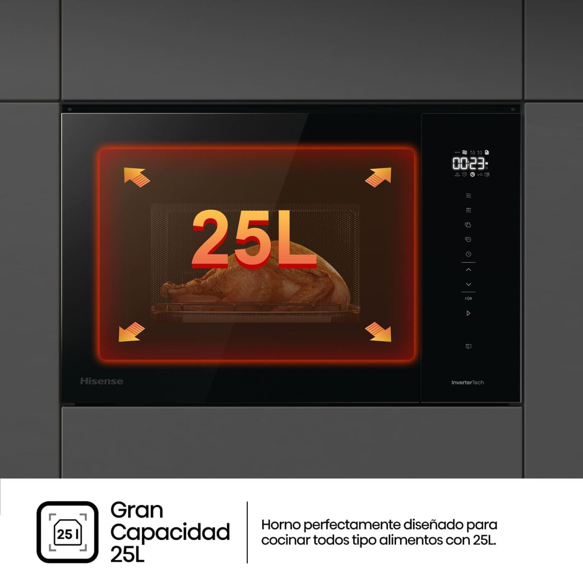 Microondas-integrable-Hisense-BIM325GI63DBG-1200W-25L-15-programas-y-Grill-negro-