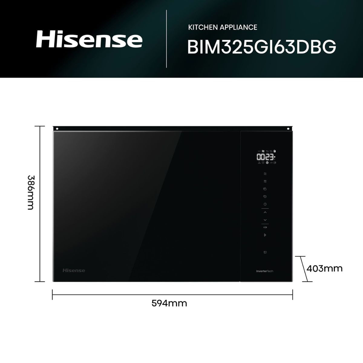 Microondas-integrable-Hisense-BIM325GI63DBG-1200W-25L-15-programas-y-Grill-negro-