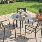 Mesa-de-jardin-Sylara-Outsunny-diseño-redondo-gris-Ø80x74-cm
