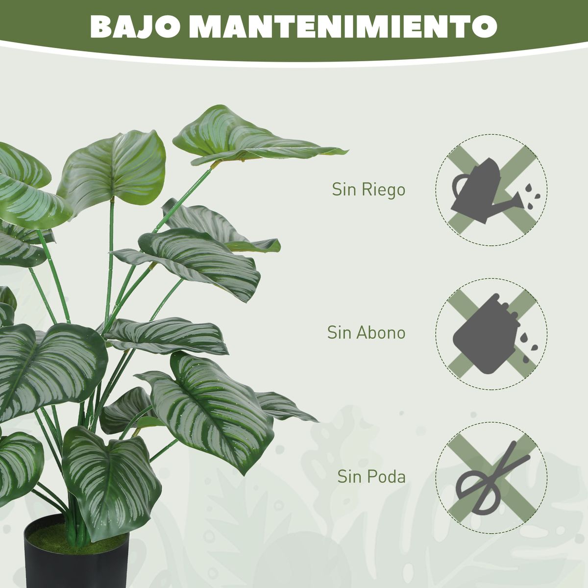 Pack-de-2-plantas-artificiales-Homcom-con-macetero-verde-65-cm