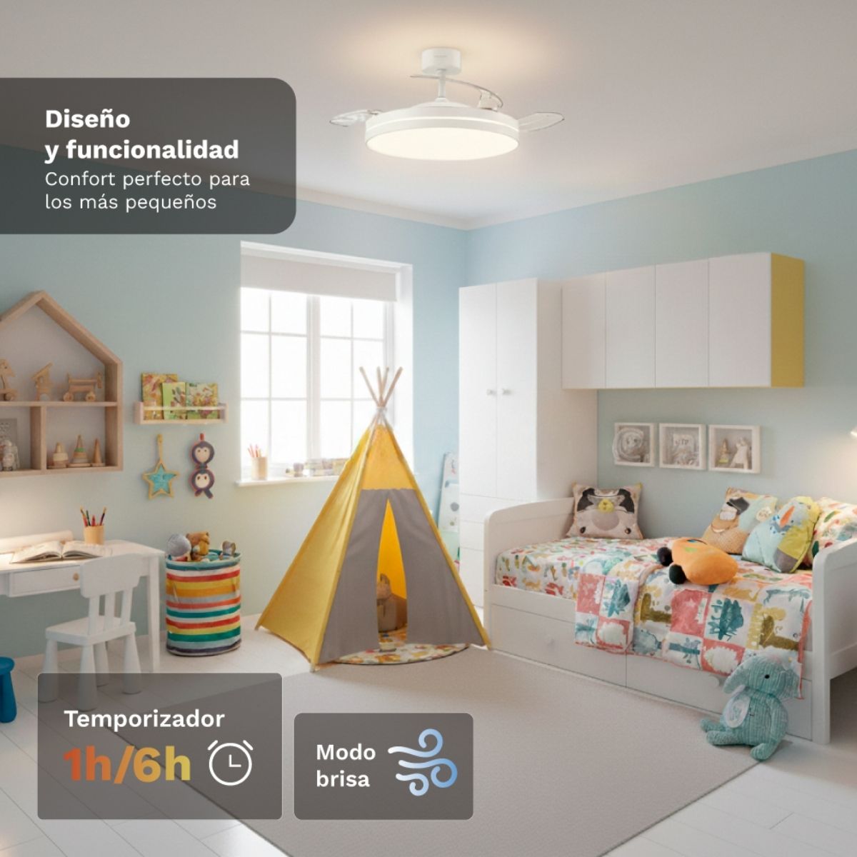 Ventilador-de-techo-Grunkel-SKYWHITE42-30-24W-3-aspas-retractiles-6-velocidades-blanco
