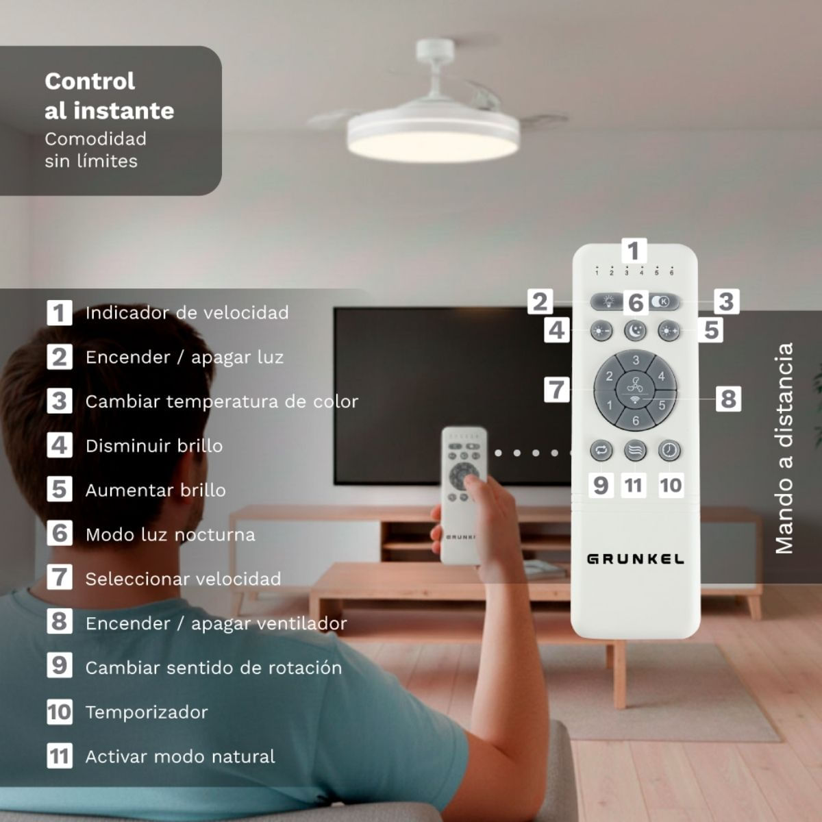 Ventilador-de-techo-Grunkel-SKYWHITE42-30-24W-3-aspas-retractiles-6-velocidades-blanco