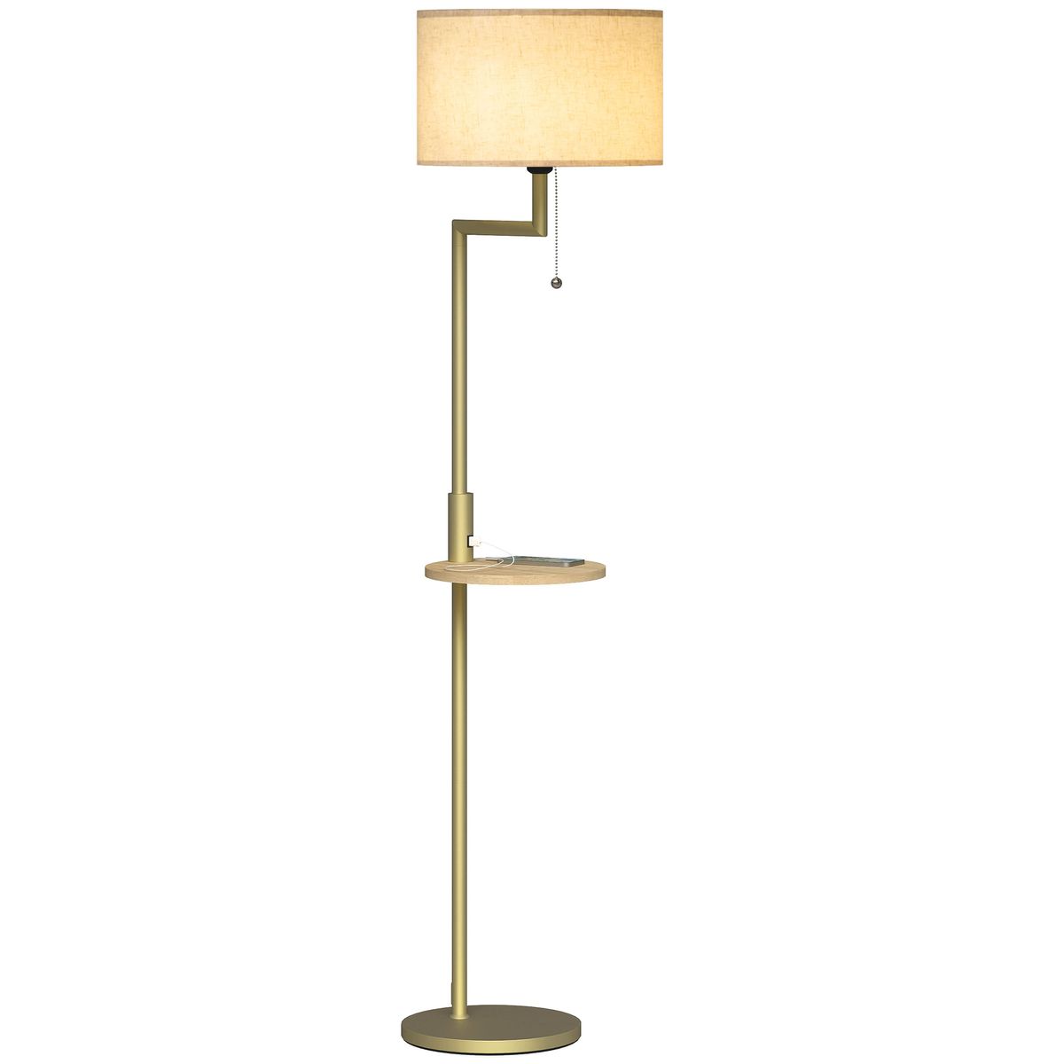 Lampara-de-pie-Tankh-Homcom-con-estante---puerto-USB-dorado