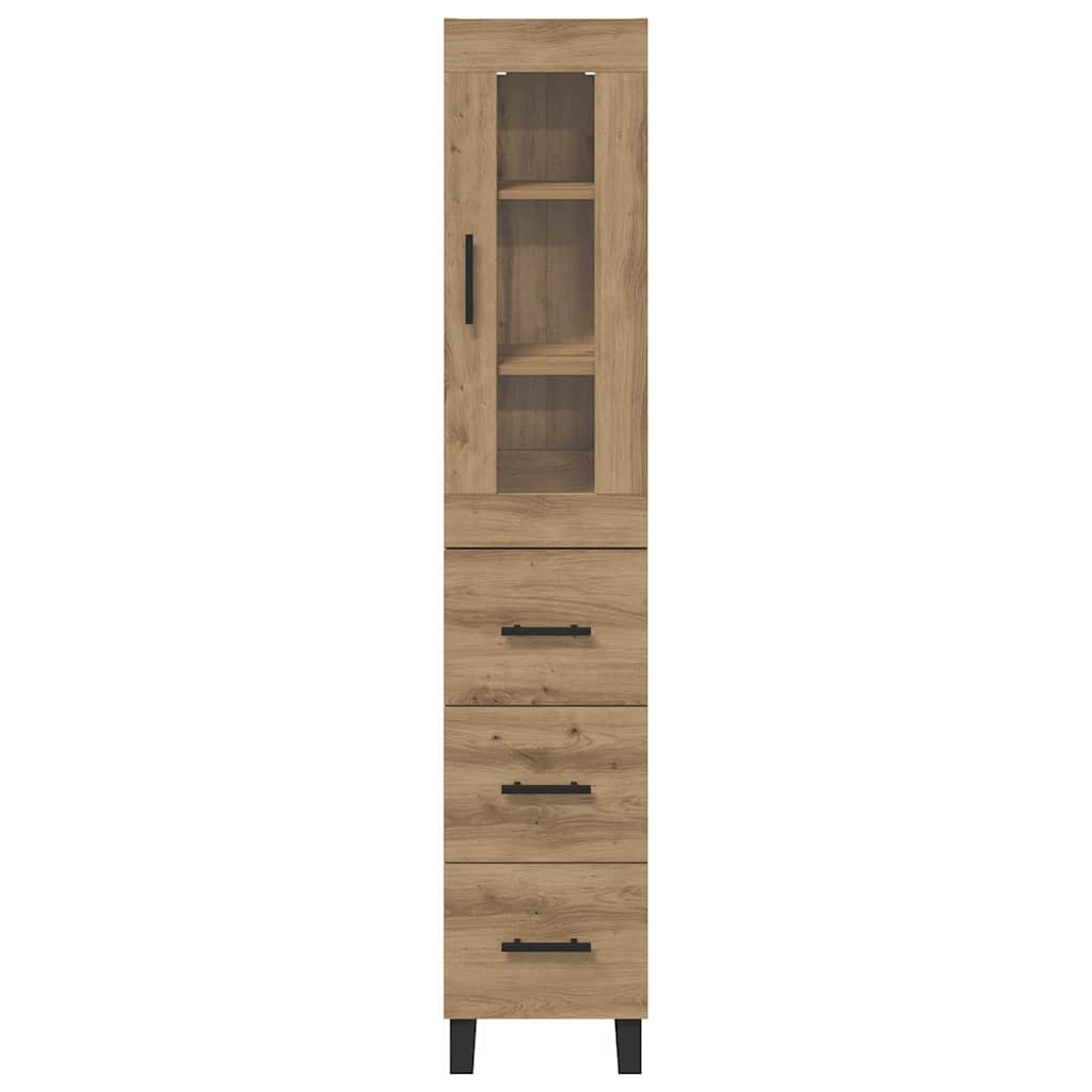 Vitrina-Cristina-1-puerta-con-3-cajones-roble-180x345x34-cm-
