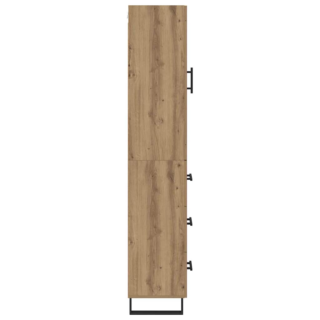 Vitrina-Cristina-1-puerta-con-3-cajones-roble-180x345x34-cm-