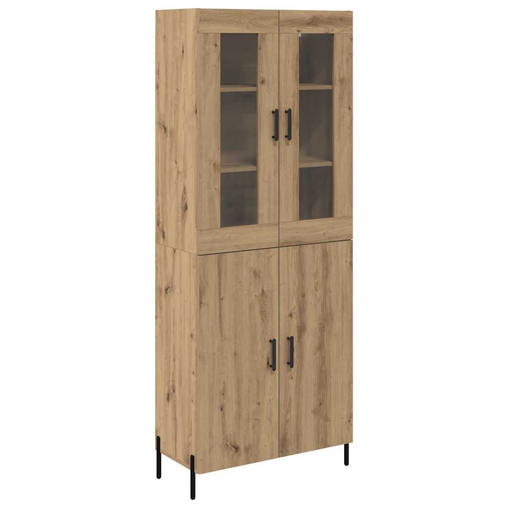 Vitrina-London-4-puertas-con-tiradores-roble-180x695x34-cm-