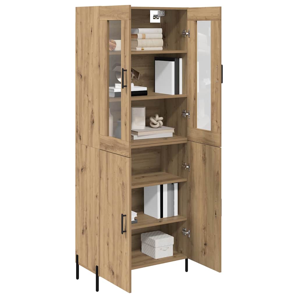 Vitrina-London-4-puertas-con-tiradores-roble-180x695x34-cm-