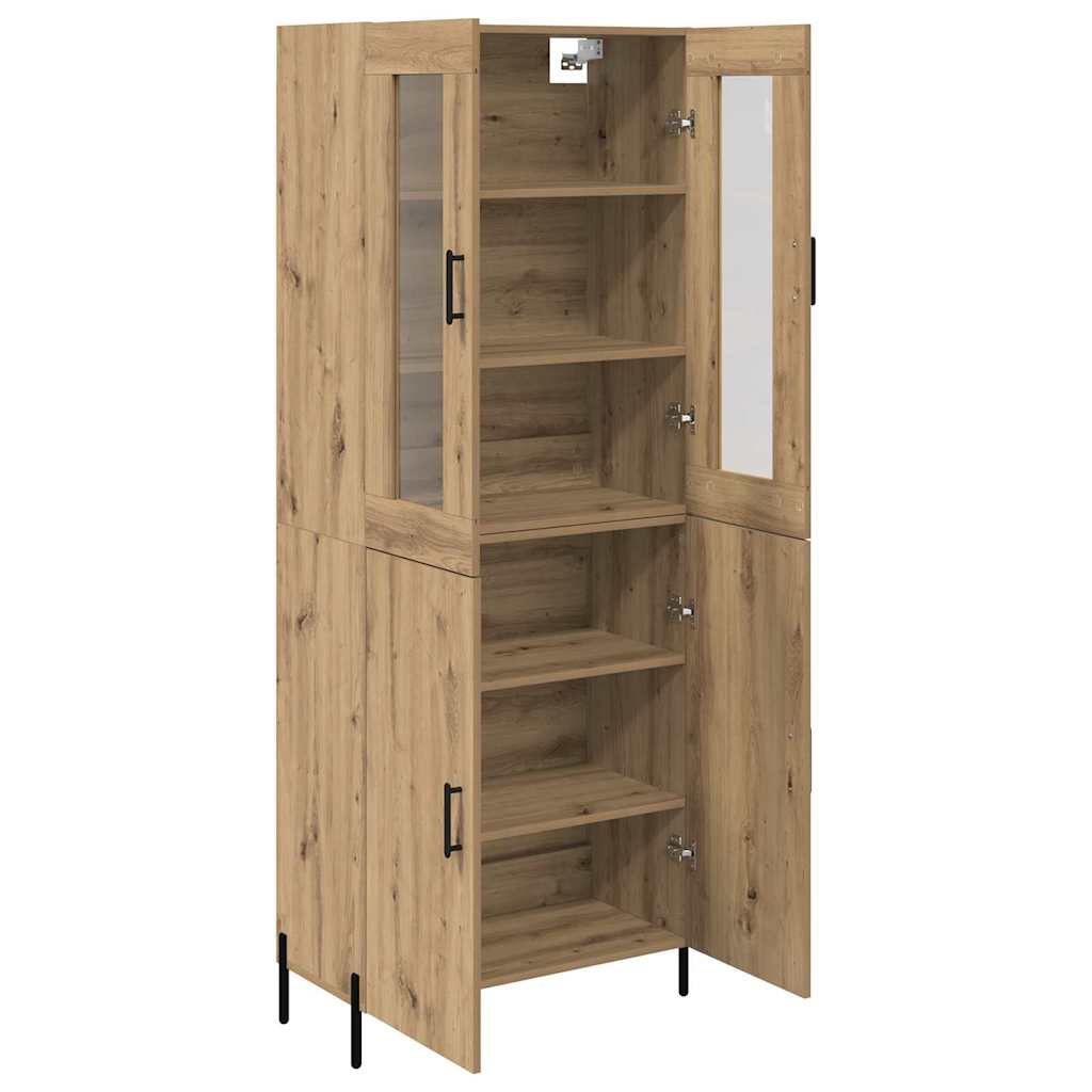 Vitrina-London-4-puertas-con-tiradores-roble-180x695x34-cm-