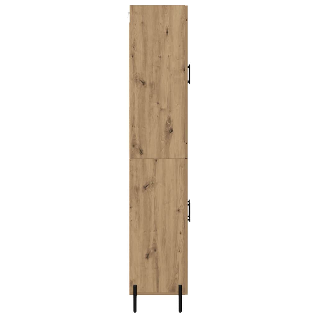Vitrina-London-4-puertas-con-tiradores-roble-180x695x34-cm-