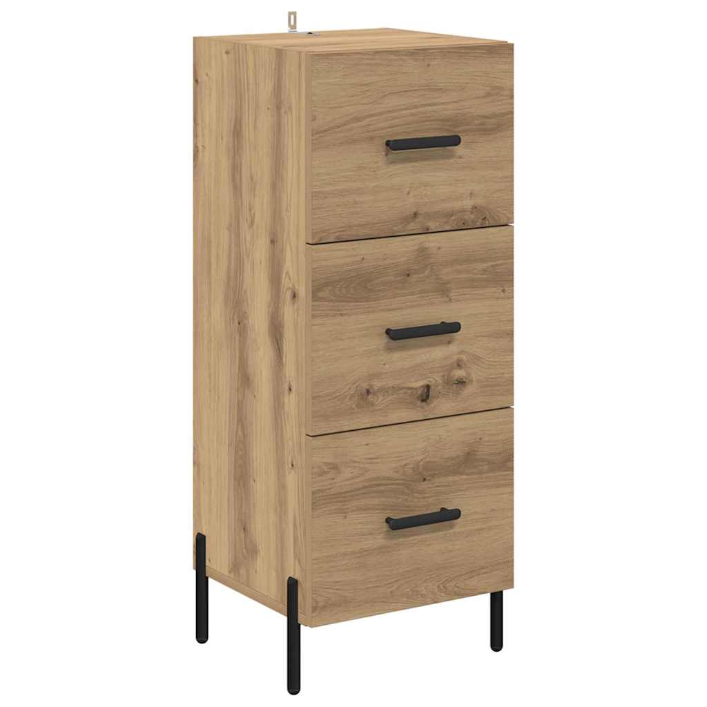 Vitrina-Newport-1-puerta-y-3-cajones-roble-180x345x34-cm-