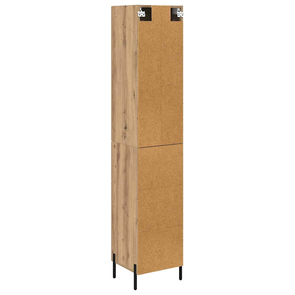 Vitrina-Newport-1-puerta-y-3-cajones-roble-180x345x34-cm-