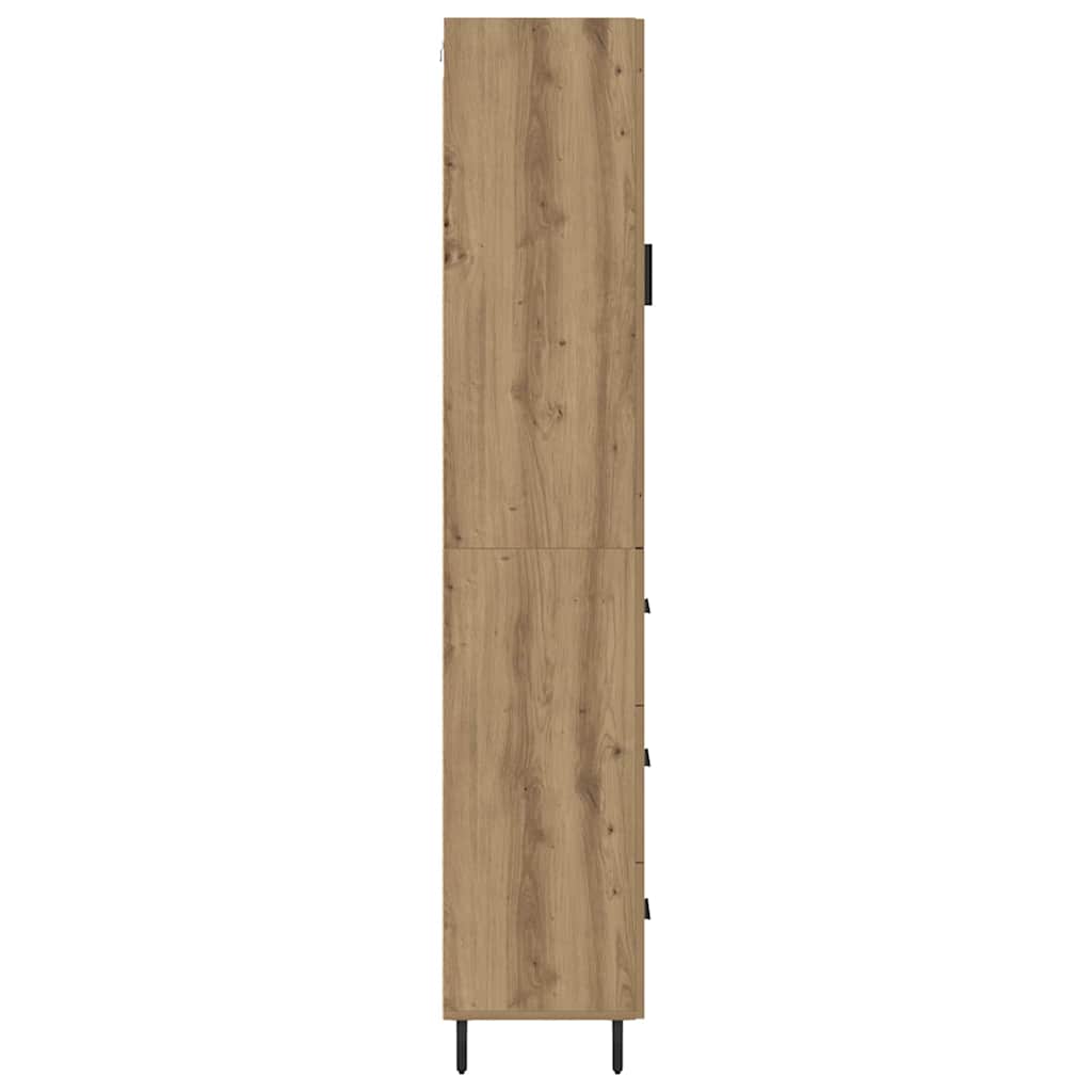 Vitrina-Liverpool-1-puerta-y-3-cajones-roble-180x345x34-cm-