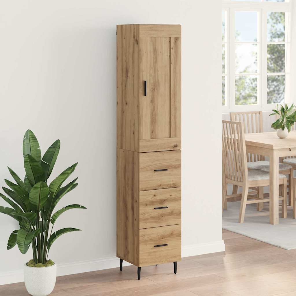 Vitrina-York-1-puerta-con-3-cajones-roble-180x345x34-cm-