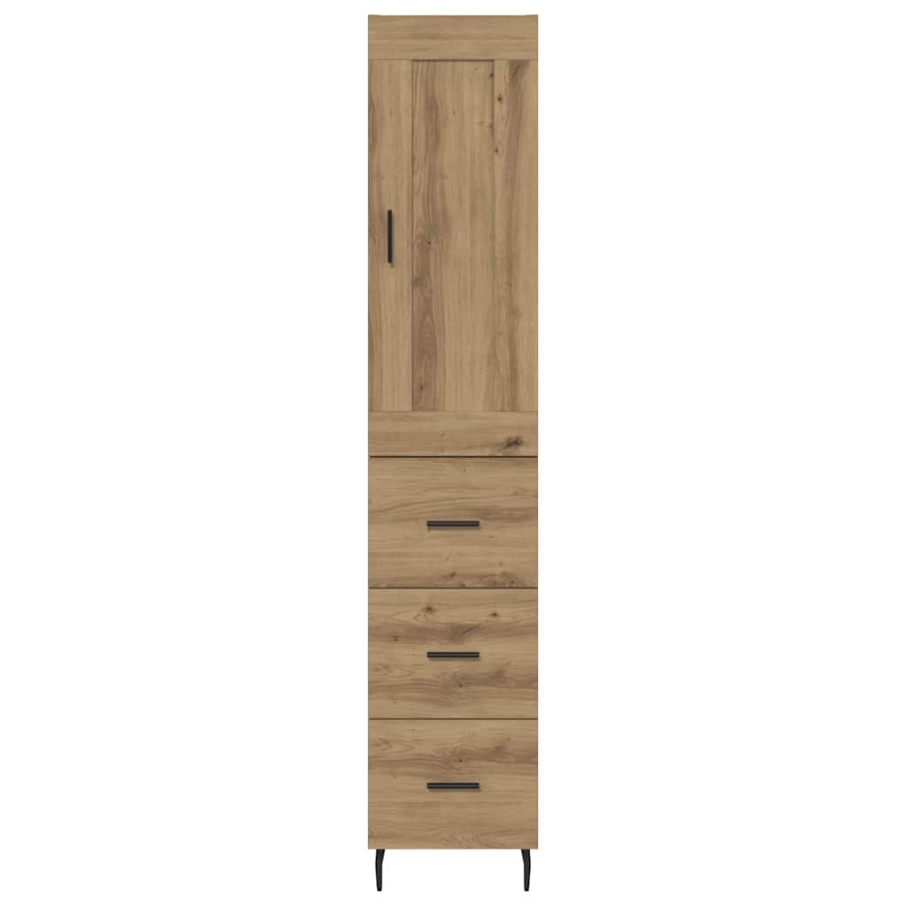 Vitrina-York-1-puerta-con-3-cajones-roble-180x345x34-cm-