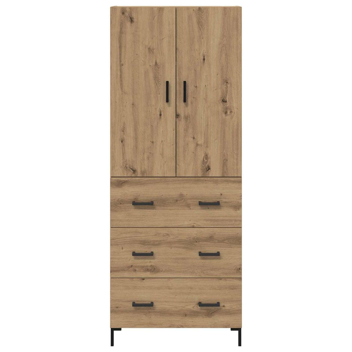 Armario-auxiliar-Aberdeen-2-puertas-y-3-cajones-roble-180x695x34-cm