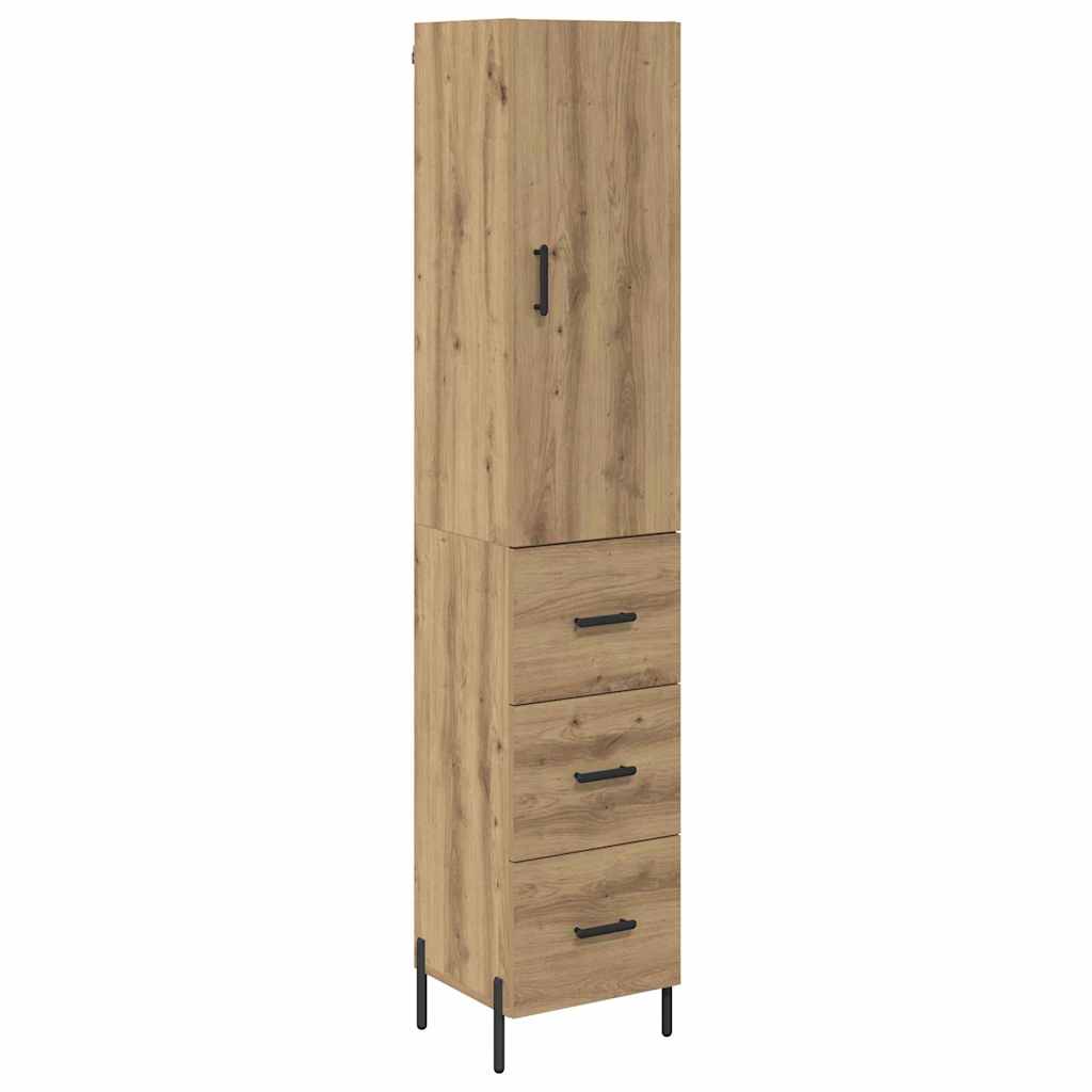 Armario-auxiliar-Stoke-1-puerta-y-3-cajones-roble-180x345x34-cm-