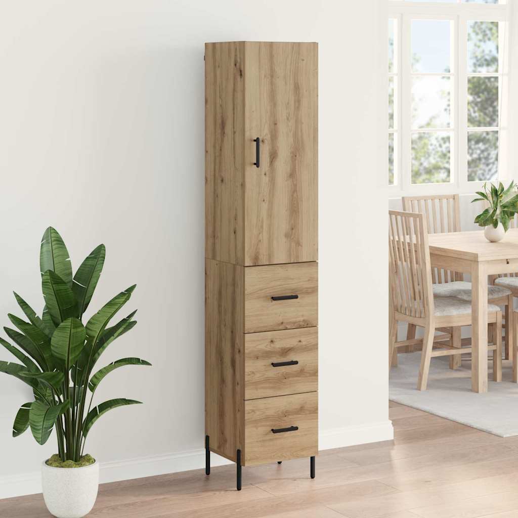 Armario-auxiliar-Stoke-1-puerta-y-3-cajones-roble-180x345x34-cm-