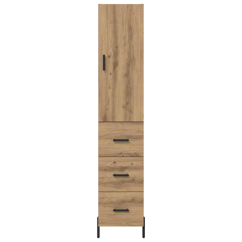 Armario-auxiliar-Stoke-1-puerta-y-3-cajones-roble-180x345x34-cm-