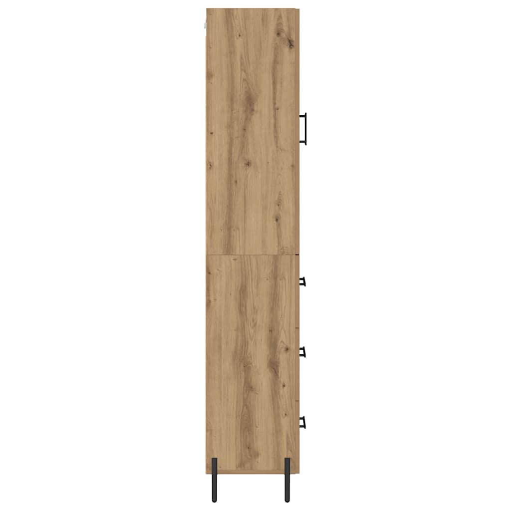 Armario-auxiliar-Stoke-1-puerta-y-3-cajones-roble-180x345x34-cm-