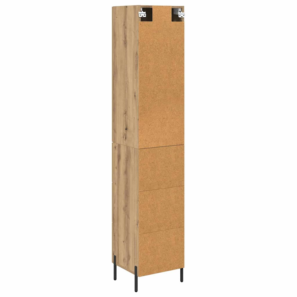 Armario-auxiliar-Stoke-1-puerta-y-3-cajones-roble-180x345x34-cm-