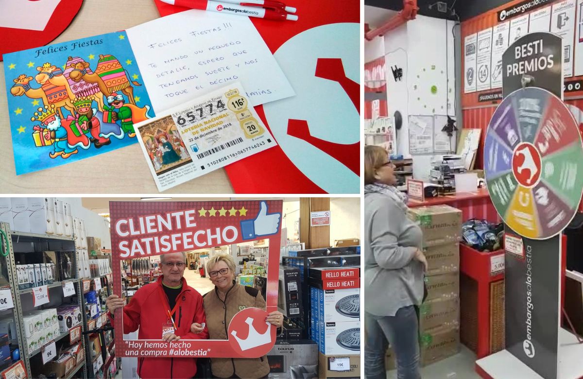 Composición de 3 imágenes de clientes felices en Embargosalobestia
